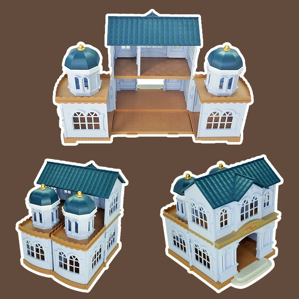 Dollhouse Furniture 1:12 Pretend Play House Toys DIY Castle House Forest Lodge Villa Collocation Animal Family Toy For Girl Gift 5
