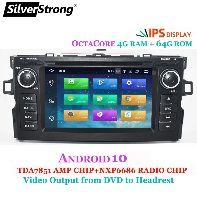 SilverStrong IPS Android9.0 10 2DIN автомобильный DVD для Toyota Auris хэтчбек автомобильное радио GPS стерео опция 4