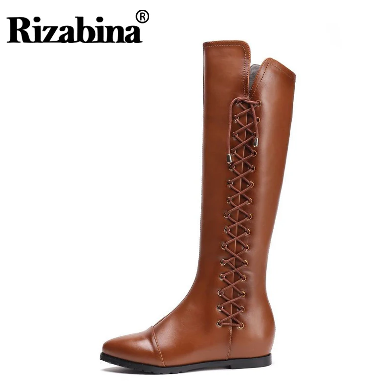 RizaBina women real genuine leather flat over knee boots brand long
winter warm botas militares footwear shoes R7525 size 34-39 RizaBina women real genuine leather flat over knee boots brand long
winter warm botas militares footwear shoes R7525 size 34-39
