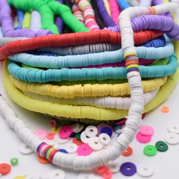 

8mm Chip Disk Loose Spacer Beads Flat Round Polymer Clay Beads For DIY Jewelry Making Handmade Necklace Bracelet Finding Color