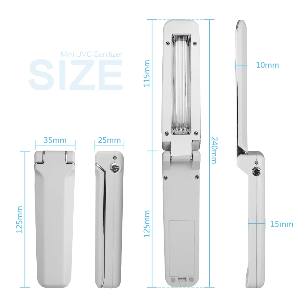 USB Powered UV UVC Quartz Lamp Portable Gravity Sensor Sterilization Ultraviolet Light Disinfectant Germicidal Lampe Ampoule 3W