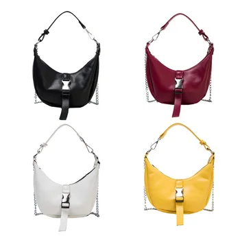 

Casual Women Shoulder Bags PU Messenger Totes Handbag Chain Female Solid Color Classic Elegant Crossbody Shoulder Bag