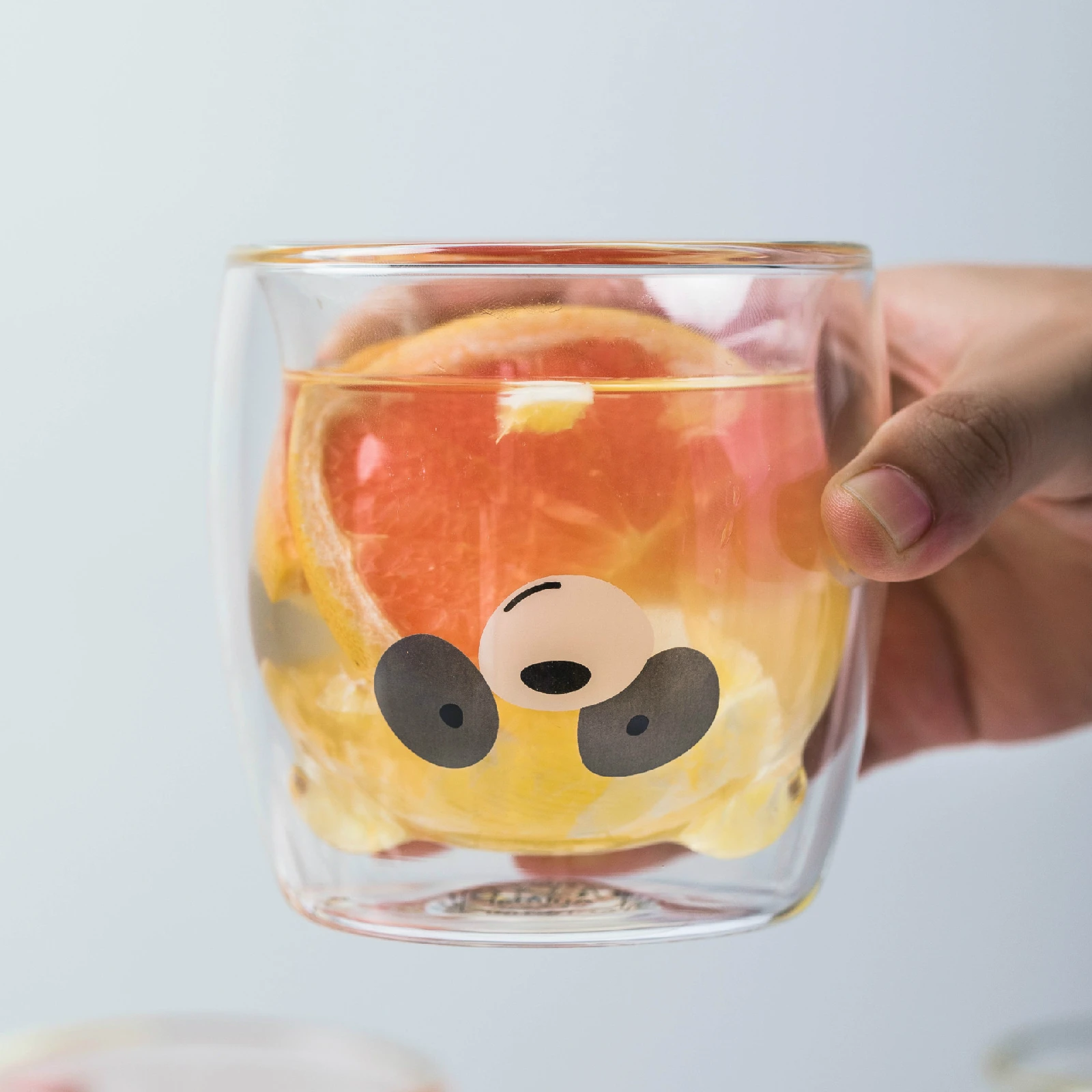 Милые двойные стеклянные кружки домашняя термостойкая прозрачная чашка для завтрака молочный напиток кофейные кружки креативный подарок для пары чашки - Цвет: Polar bear2