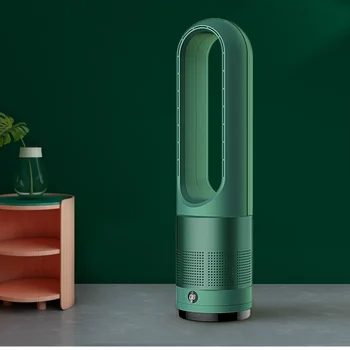 

220V Household Silent Mini Leafless Fan Vertical Pedestal Stand Fan Leafless Air Circulation Portable Fan Sterilization