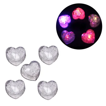 

5 Pcs Heart Ice Flashing Light Charming Ice Block Light for Wedding