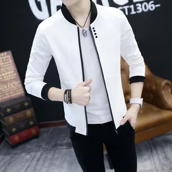 

Youth Man's Jacket Spring Short Business Casual slim Plus Size Simple Stand Collar Clothing Maggie's Walker Sweatshirt Moletom