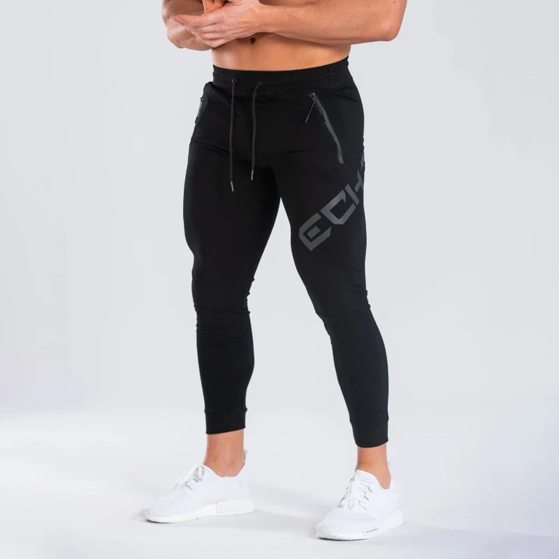 Новинка, весенние и осенние Брендовые мужские спортивные штаны для бега, спортивная одежда, высококачественные штаны для бодибилдинга - Цвет: black