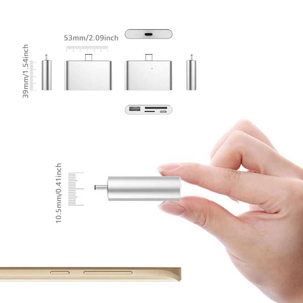 Type-C концентратор USB type C OTG Sim CF SD TF кардридер адаптер конвертер для MacBook Air samsung Galaxy Note 8 S8 аксессуары