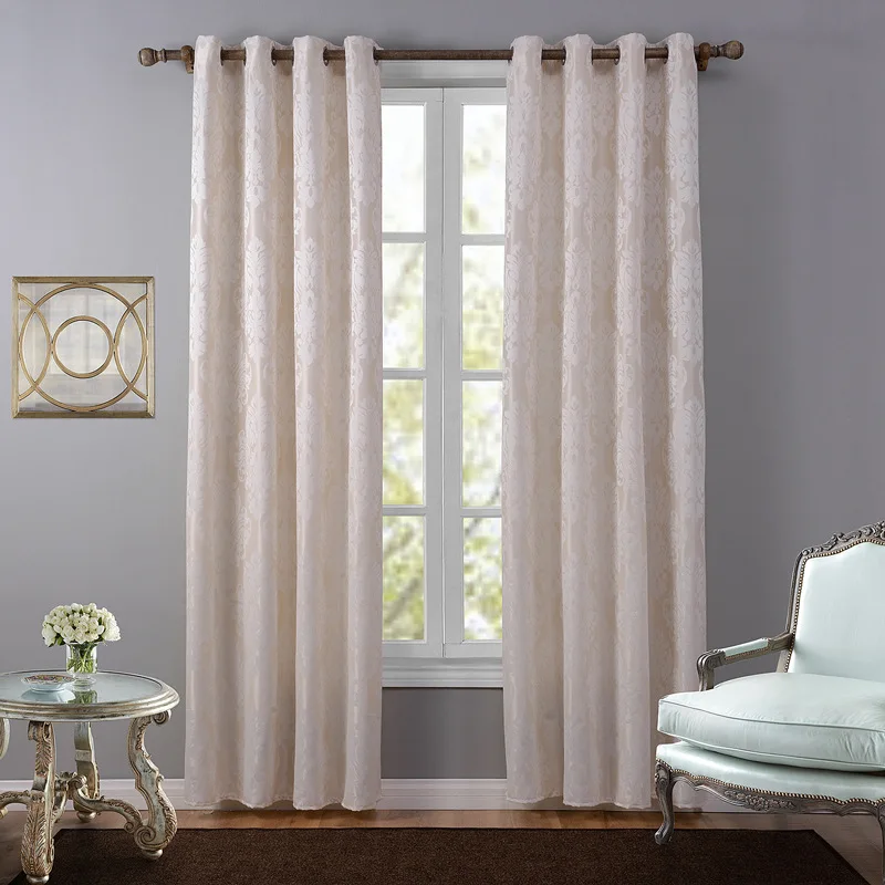 

European style jacquard design home decoration modern curtain tulle fabrics organza sheer panel window treatment white
