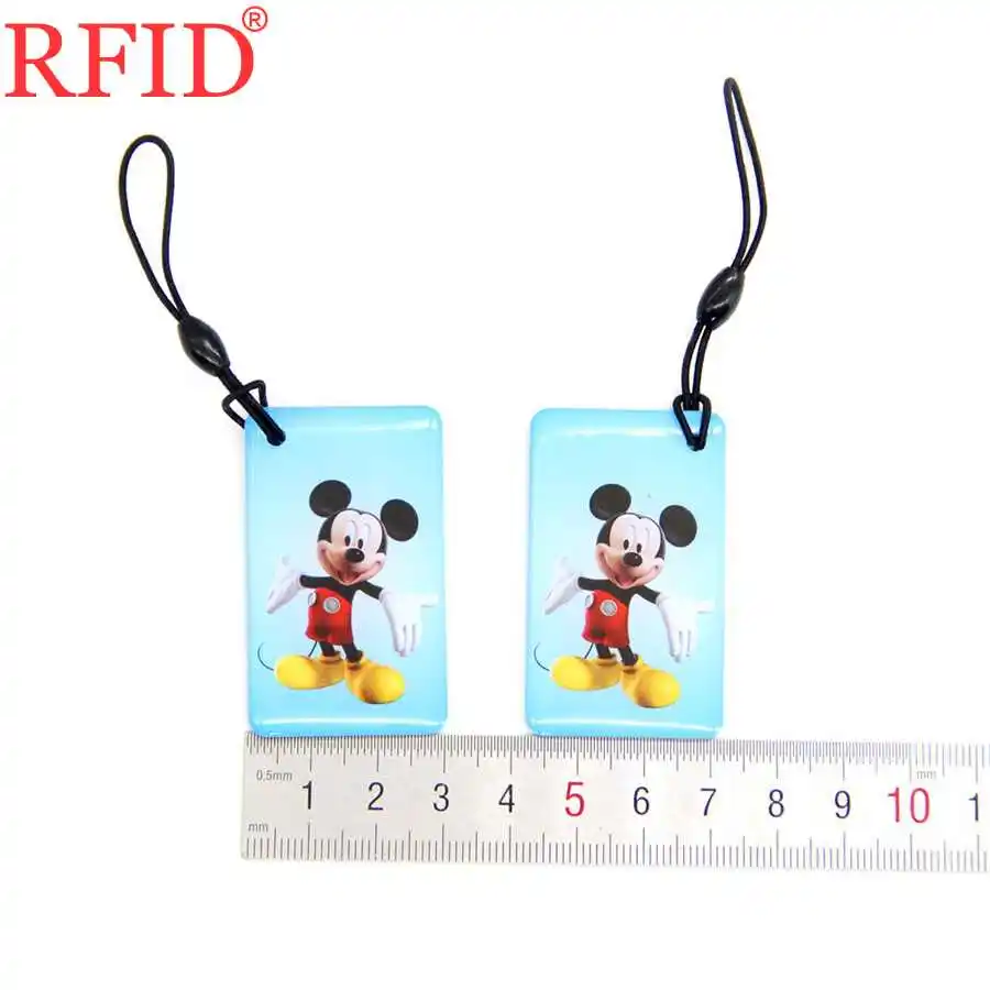 UID S50 1K 13,56 Mhz сменный NFC RFID брелок для ключей брелок жетон значок перезаписываемый IC карта мультфильм падение клей брелок 1 шт