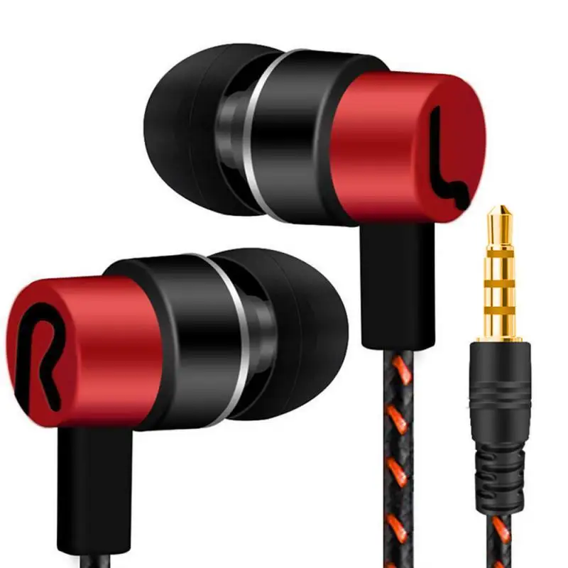 

1PC 3.5mm Wired In-Ear Sports Earphone Fashion Pattern Braided Line Universal Plating Headset For Mobile Phone Computer