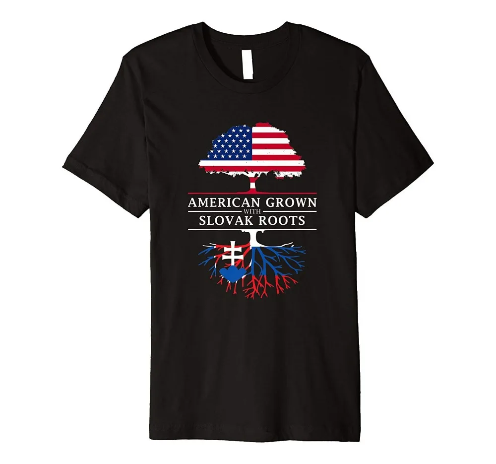 T-Shirt 2019 Fashion Men Hot Sale Men T-Shirt Fashion American Grown With Slovak Roots T-Shirt - Slovakia Shirt T-Shirts