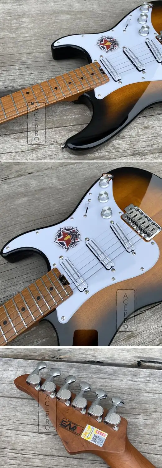 Винтажная электрическая гитара Sunburst еат1 ольдер для обжарки тела клен радиус