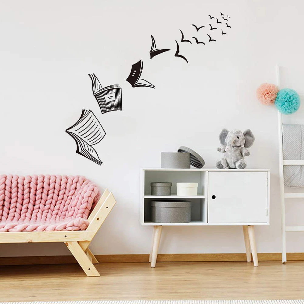 Open Book Wall Decal Library School Classroom Wall Art Sticker Study