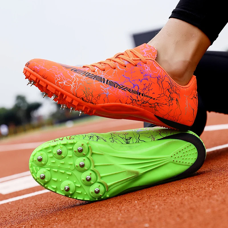 Шипы спортивная обувь для мужчин женщин дети беговые кроссовки трек и поле обувь легкие шипы кроссовки мальчиков девочек