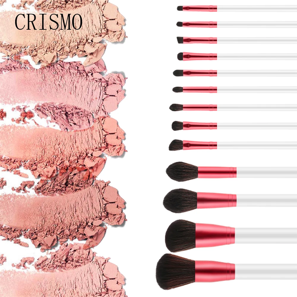 CRISMO 13 Pcs Set Makeup Brush Kit Soft Synthetic Head Brush For Powder Foundation Brush Set 3