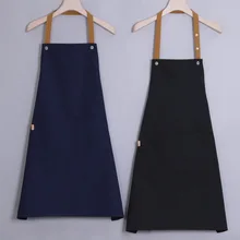 

Kitchen Chef Canvas Aprons Multi Pockets Multipurpose Work Apron For Bar Restaurant Grill Cafe Barbecue Milk Tea Shop Garden