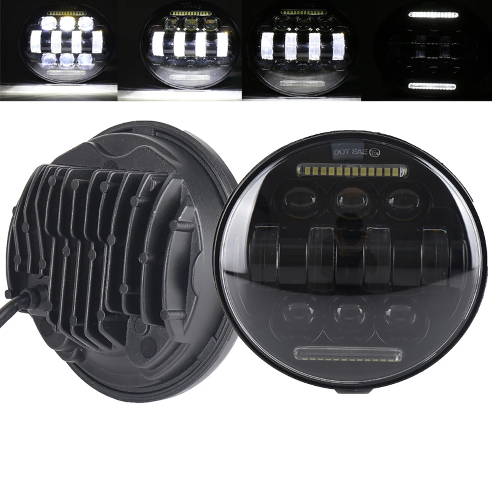Круглые Светодиодные проекционные фары Dot E9 5-3/4 дюйма для Harley Black 5 75 мотоциклетные