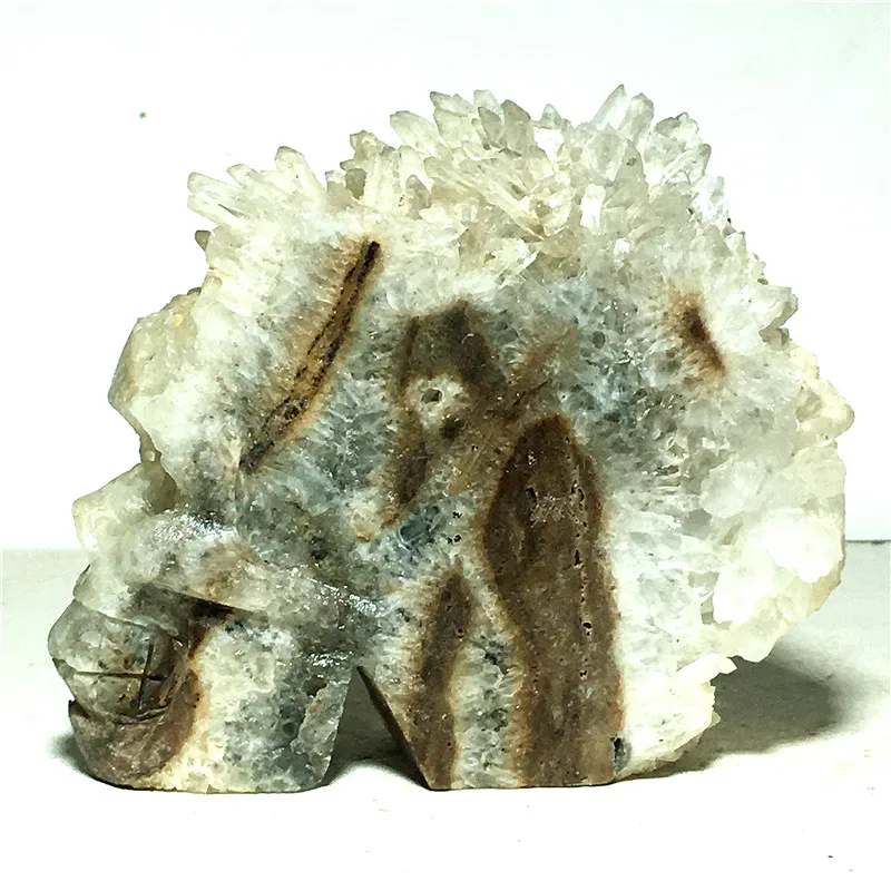 

NATURAL Quartz Crystal specimen cluster Carved Skull