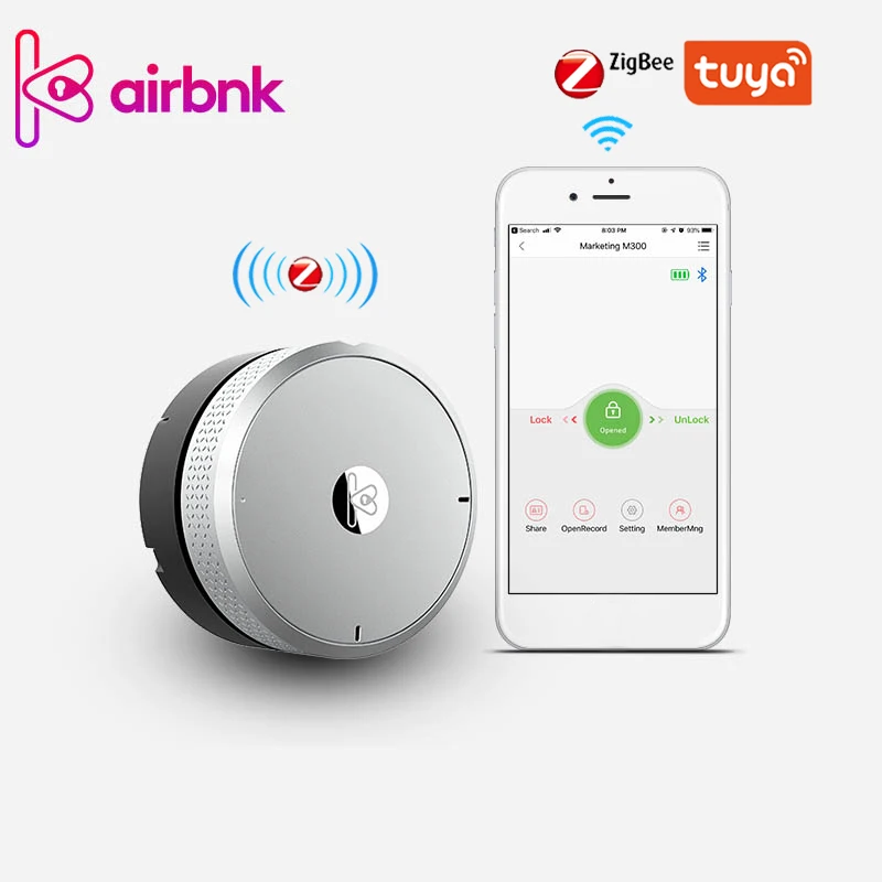 TUYA Smart Lock Cylinder Fingerprint Zigbee Gateway Smart Lock Body Phone Control Door sensor Keyless Lock Core For Smart Home