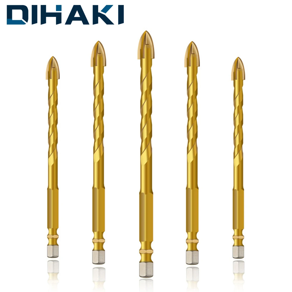 

1 Pcs Glass Drill Bit Set Tungsten Carbide Tipped Ceramic Tile Cutter with 1/4" Hex Shank Triangle Hole Drill for Power Tools