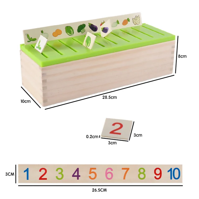 Mathematical Knowledge Classification Cognitive Matching Kids Montessori Early Educational Learn Toy Wood Box Gifts for Children 5
