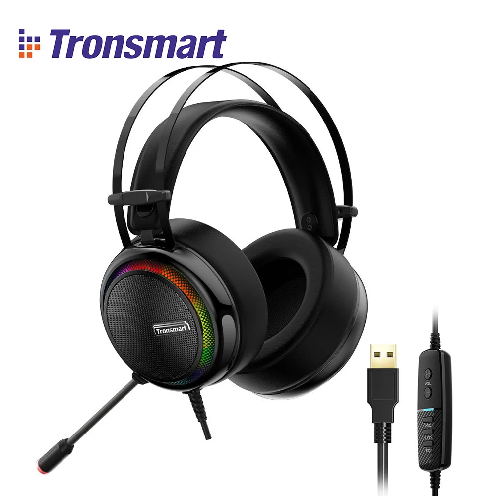 

[IN STOCK] Tronsmart Glary Virtual 7.1 Stereo Sound Gaming Headset with Colorful LED Lighting, USB Port for Nintendo Switch/PS4