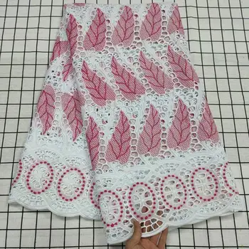 

2020 Latest Nigerian Pure White Cotton Lace Fabric African Swiss Voile Lace High Quality Dry Lace Fabric For Daily Garment