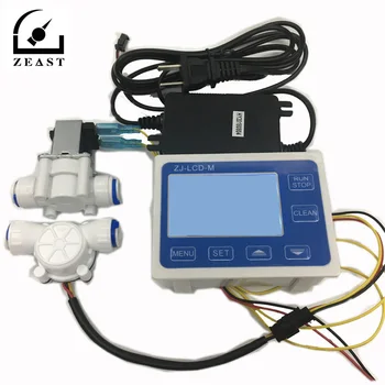 

ZEAST 3/8 Flow Sensor+ZJ-LCD-M Flow Meter Controller + Soleniod Valve + Power Charger LCD Display for Water Liquid Measurement