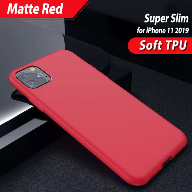 Мягкий ТПУ силиконовый чехол для телефона для iPhone 11 Pro Max XS X чехол ультра тонкий матовый чехол для Iphone 11 Pro Max Funda чехол s - Цвет: Red