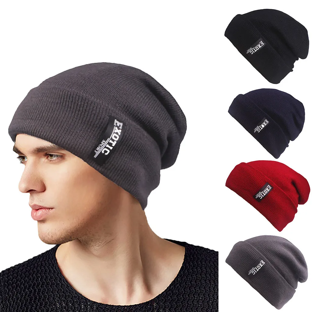 Winter Warm Beanie Cap For Men Crochet Knit Beanie Hat For Men Outdoor Ski Beanie Caps Skull Slouchy Caps Hat Py4