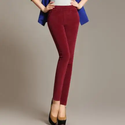 new women's stretch long pants corduroy high quality pencil feet pants DV748