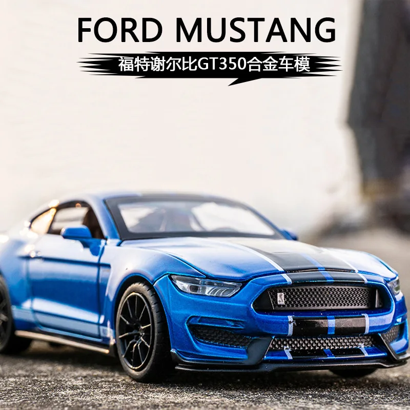 

1:32 High Simulation Supercar Ford Mustang Shelby GT350 Car Model Alloy Pull Back Kid Toy Car 4 Open Door Children's Gifts Baby