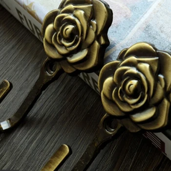 

1 Pair Creative Rose Flower Shape Curtain Hooks Wall Decorative Hookbacks Tiebacks Curtain Accessories Hanging Clothes Hook