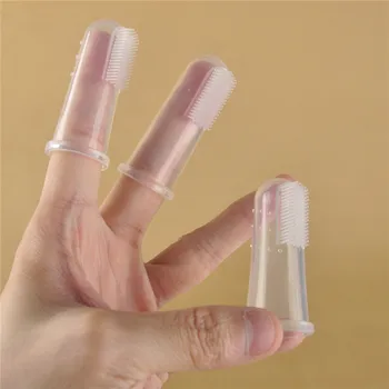 

Baby Care Soft Safe Baby Kids Silicone Finger Toothbrush Gum Brush Children Teeth Clear Massage Deciduous Tooth Brush