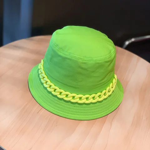 hat candy color acrylic chain flat top fashion color chain with top hat macaron color beach hat candy color sun hat