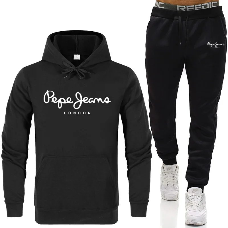 

Autumn Winter Hot Brand Two Pieces Sets Thick Hoodies Tracksuit Men/Women Sportswear Gyms Fitness Training Hoodies Sweatshirts