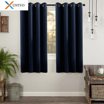 Modern Blackout Short Curtains in the Living Room Bedroom Window Treatments Kitchen Decor Solid Color Thick Blinds Drapes Custom 2