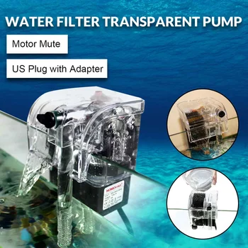 

300L/H Aquarium Filter Adjustable Mini Pump Hang-on Aquarium Waterfall Filter with 2 Green Sponge for 2 to 3 cm Thick Ponds