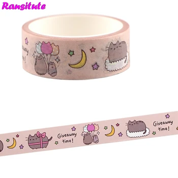 

Ransitute R704 Cartoon Cute Cat Color Washi Tape DIY Scrapbook Decoration Masking Decoration Tools Colorful Masking Tape