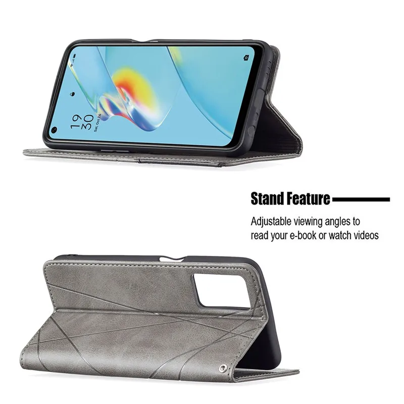 Custodia A Portafoglio In Pelle Per OPPO A54 5G / A74 5G, Con Slot Carte, Magnete E Supporto, Colore Cielo Colorato
