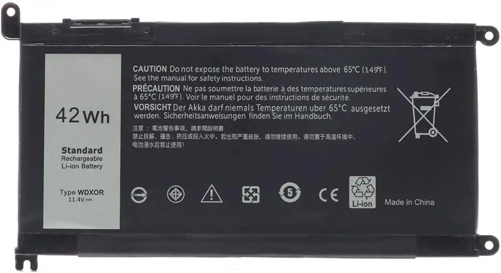 Аккумулятор WDX0R для ноутбука Dell Inspiron 13 5368 5378 5379 7368 7378 14-7460 15 5565 5567 5568 5578 7560 7570 |