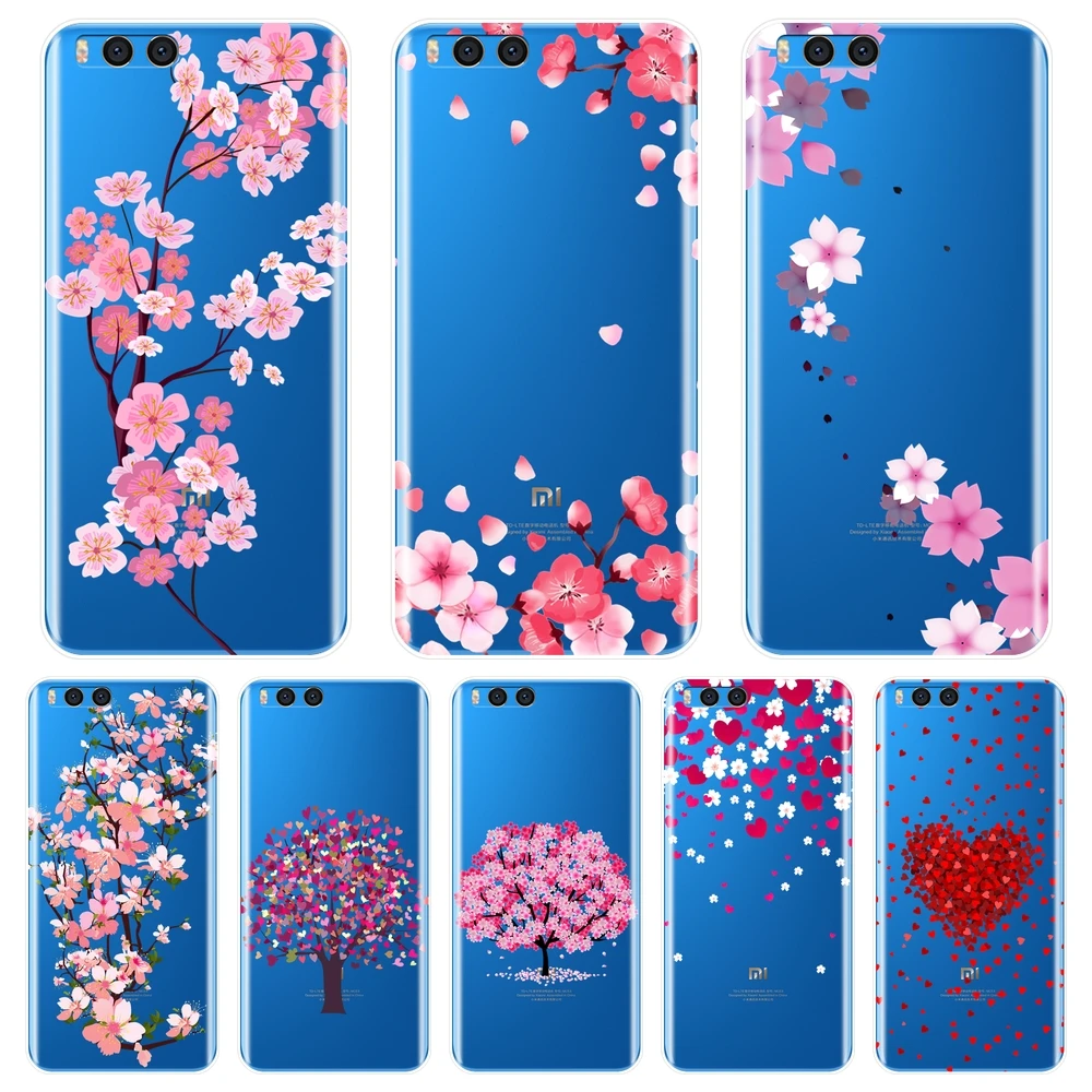 Back Cover For Xiaomi Mi Max Note 1 2 3 Soft Silicone Flower Heart Pink Red Floral Love Phone Case Mix 2S | Мобильные телефоны и