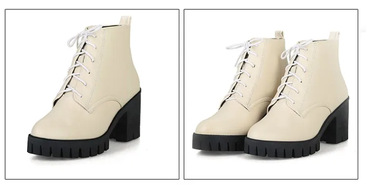 Новые женские модные ботинки; зимние Ботинки Martin; ботильоны; повседневные ботинки на платформе; теплые ботинки из водонепроницаемого материала на высоком каблуке; размеры 34-43