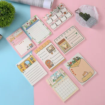 

Korean Cartoon Sticky Note Journal Portable small note Paper Memo Pad Sticky Note Memo Notepad School Office Supply Stationery