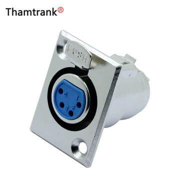 

10pcs 4 pin XLR connector YS1K3F2 Nickel Plated 3pin XLR Female jack panel mount connector Professional speaker plug