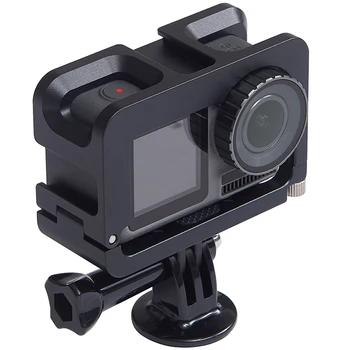 

Vlogging Metal Cage Case for Osmo Action Vlog Case with Cold Shoe for Microphone LED Light