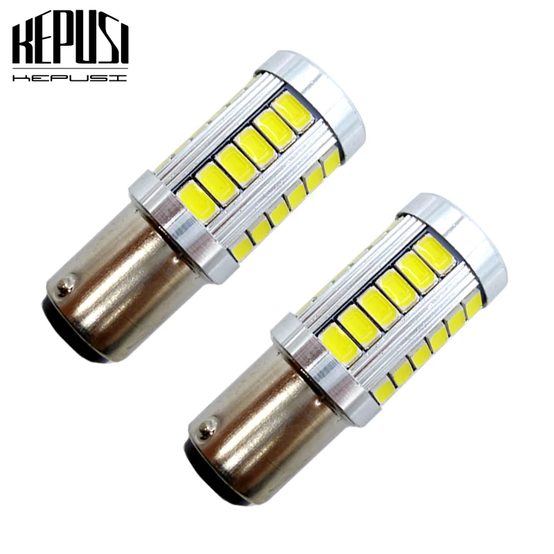 2x автомобиль светодиодный 5630 33SMD светодиодный лампы BA15D 1157 поворот тормозных огней, сигнальная лампа для авто Предупреждение лампы дневные ходовые огни 12V Белый светодиодный лампы для автомобилей