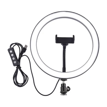 

10inch Dimmable LED Selfie studio Round Light with Phone Clip Adjustable Lamp for Live Broadcast Photography lighting Video