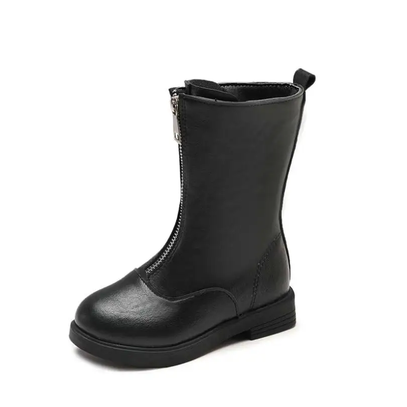 

Girls Leather Boots Chaussure Enfant Children Boots Girls Boys Winter Shoes Kids Rain Boots PU Leather High Boots